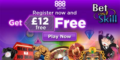 Claim a 12 pound No Deposit Bonus at 888games.com