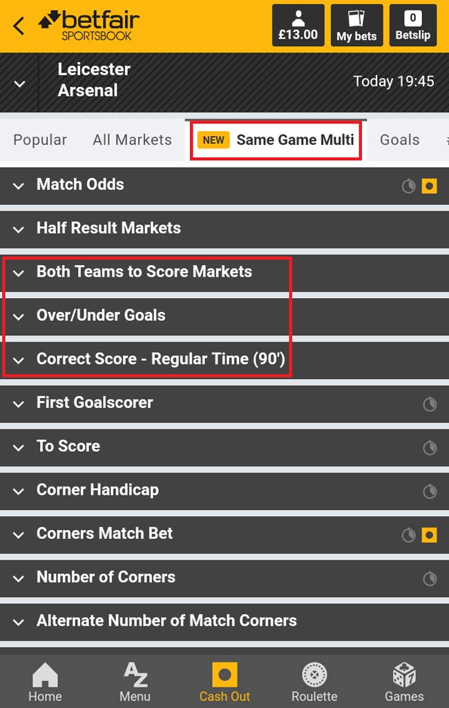 betfair same game multi betting guide