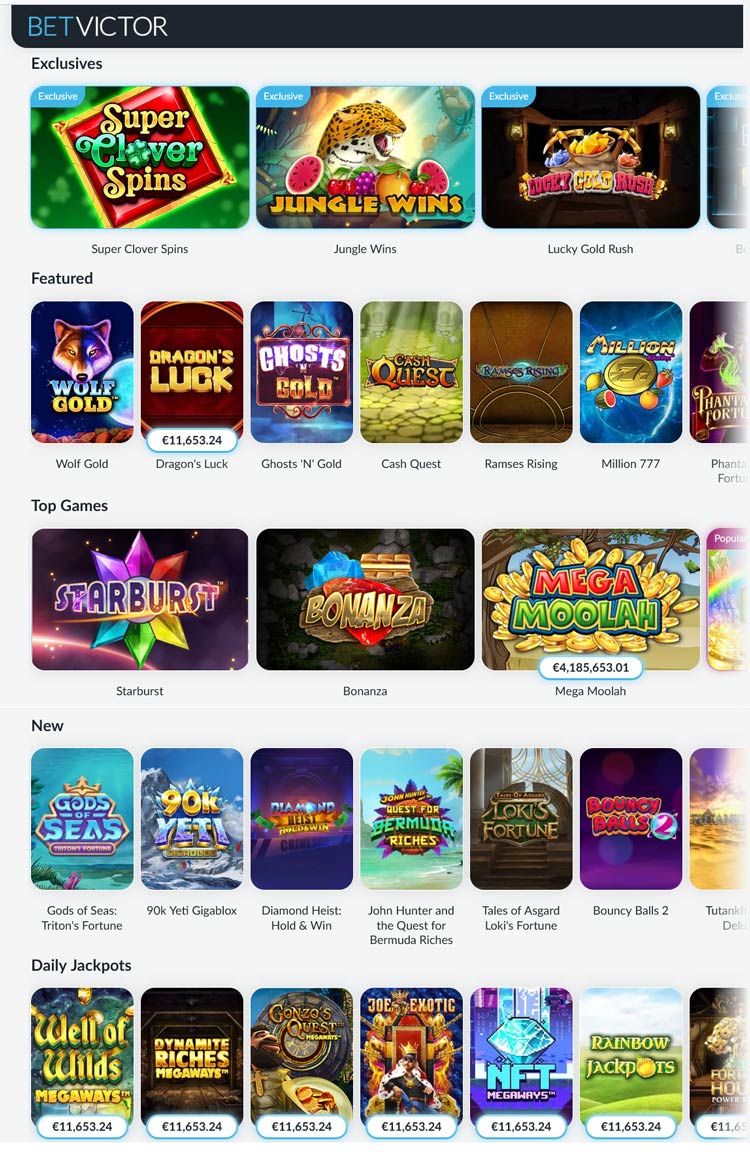 betvictor casino games