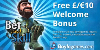 Boylegames: Free €/£10 new player bonus. No deposit required!