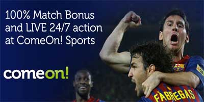 ComeOn sportsbook review: 100% deposit bonus and LIVE 24/7 action