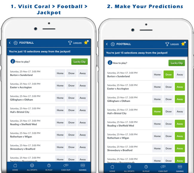 coral football jackpot how to play