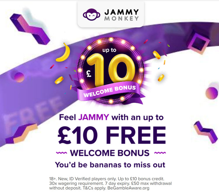 jammy monkey no deposit bonus