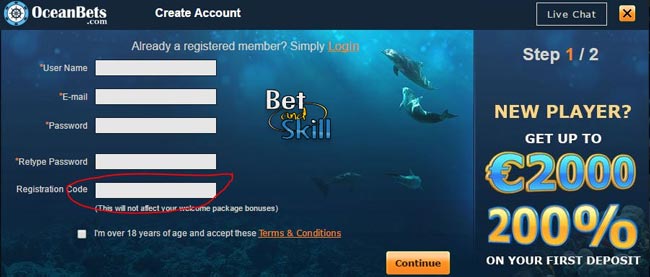 oceanbets casino registration bonus