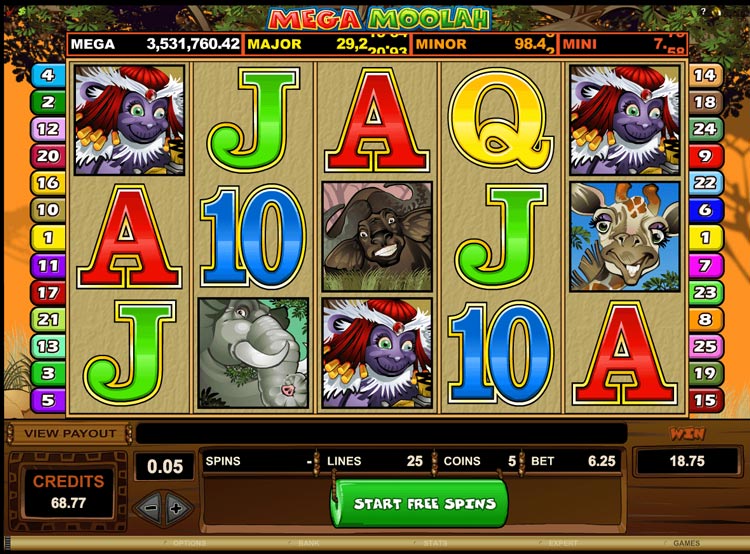 how to play mega moolah