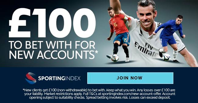 Sporting Index no deposit bonus