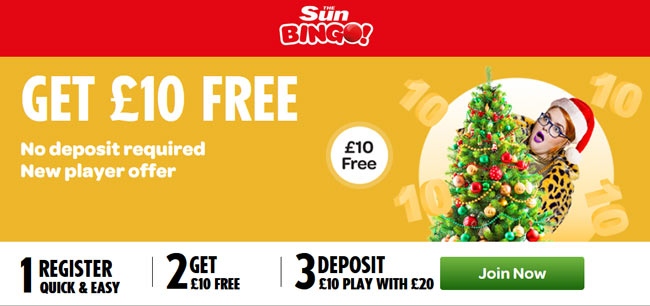 SunBingo £10 No Deposit Bonus