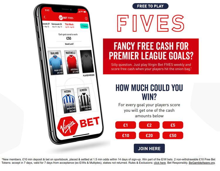 play virgin bet fives