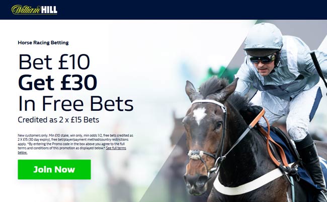 williamhill horse racing free bet